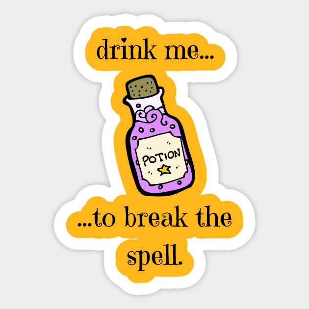 Drink Me Magic Potion Spell Fantasy Magical Happy Cute Love Funny Happy Gift Sarcastic Birthday Sticker by EpsilonEridani